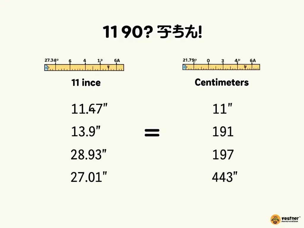 インチとセンチの基本的な換算表