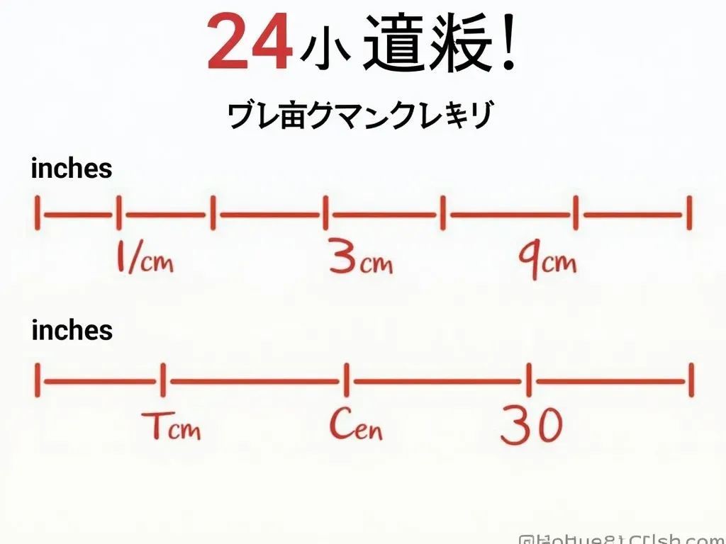 インチとセンチメートルの換算表