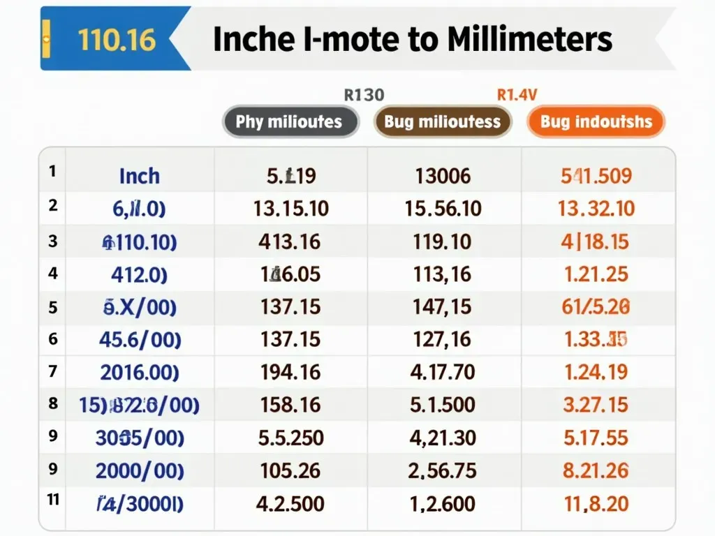 インチミリ換算表