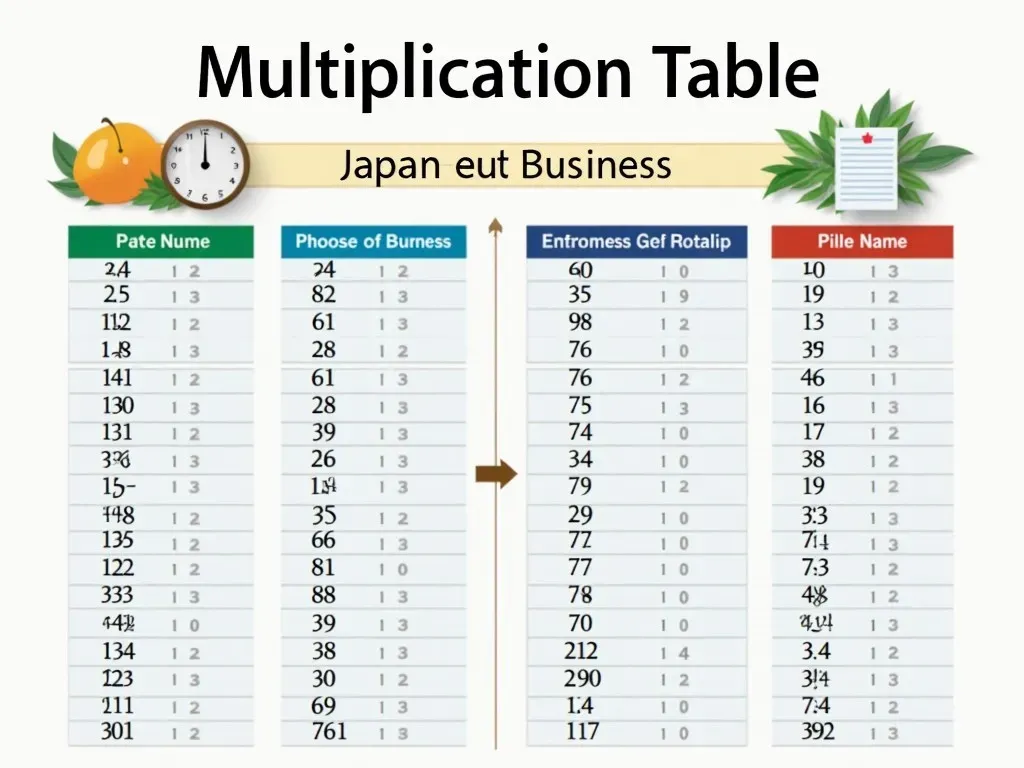 エクセル掛け算のテーブル