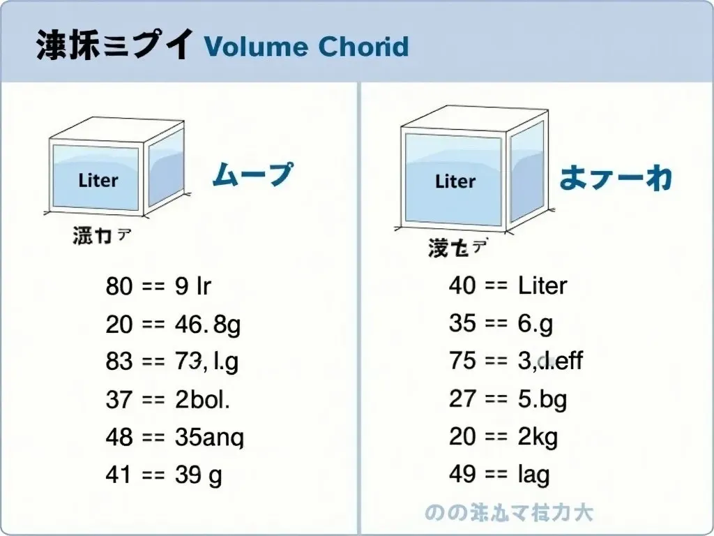 リットル立方メートル換算表