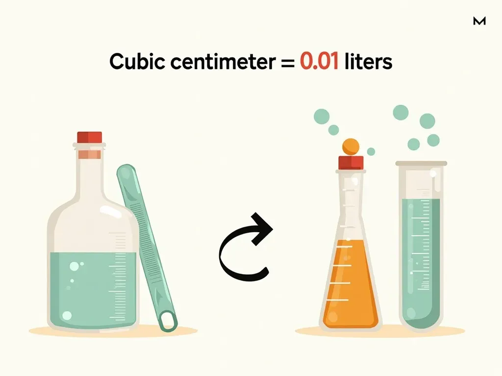 立方センチメートルとリットルの変換例