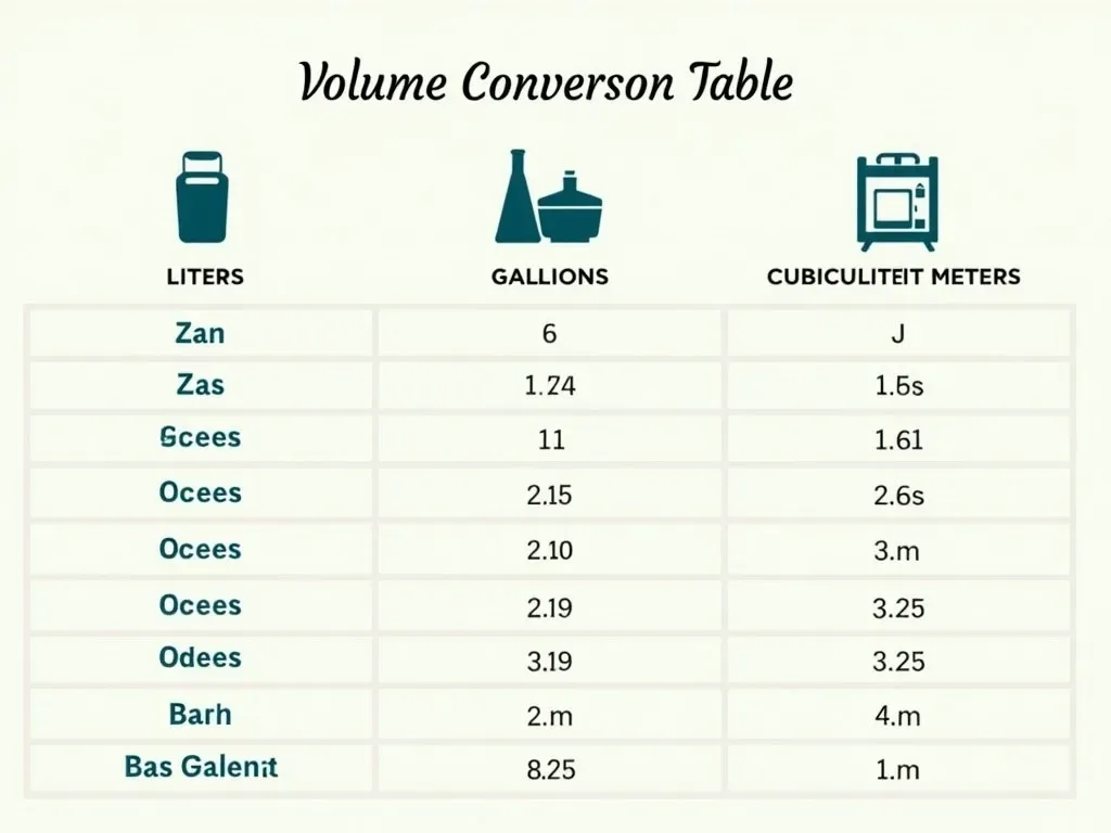 Volume Conversion Table